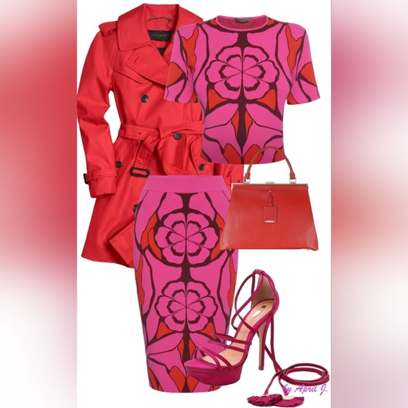 Alexander McQueen Floral Scuba Pencil Skirt Size S - Picture 6 of 10